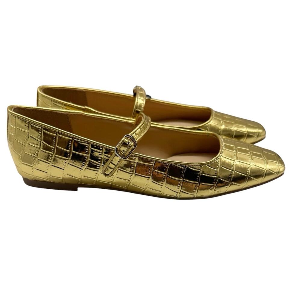 NWD LOFT Gold Square Toe Mary Jane Shoes Women’s Size 7.5 - Picture 2 of 11